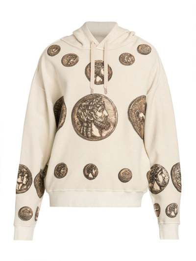 Shop Dolce & Gabbana Men's Coin Cotton Hoodie In Beige Medio