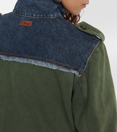 Chloé Utilitarian Safari Cotton Jacket In Green