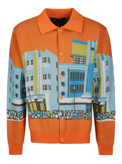 Shop Billionaire Boys Club Hotel Knitted Cardigan In Orange