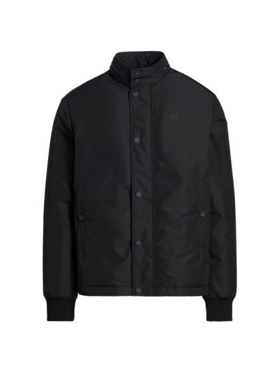 Shop Knt By Kiton Men's Stand Collar Jacket In Black