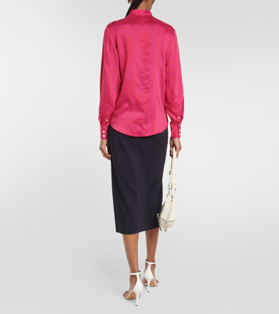 Isabel Marant Striped Band-collar Shirt In Pink