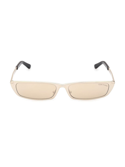 Shop Tom Ford Women's Everett 59mm Rectangular Sunglasses In Pale Gold