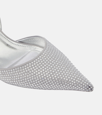 Simkhai Women's Dylan 65mm Satin & Crystal Slingback Pumps In Silver