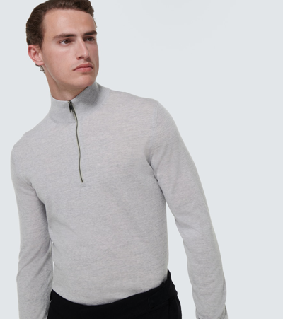 Zegna Turtleneck Wool Sweater In Grey