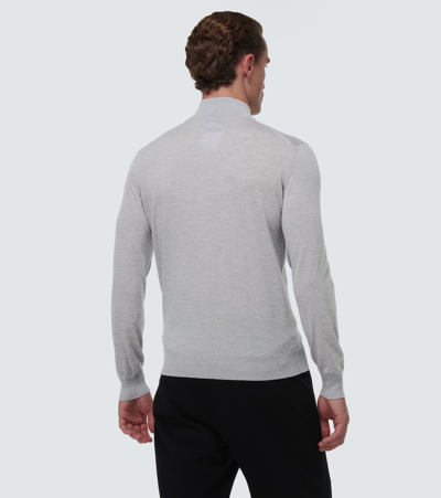 Zegna Turtleneck Wool Sweater In Grey