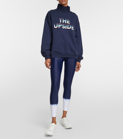 Shop The Upside Clementine Logo Cotton Fleece Sweatshirt In Blue