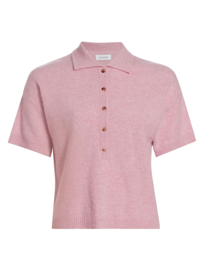 Shop Naadam Women's Cashmere Relaxed Polo Shirt In Pink Mist