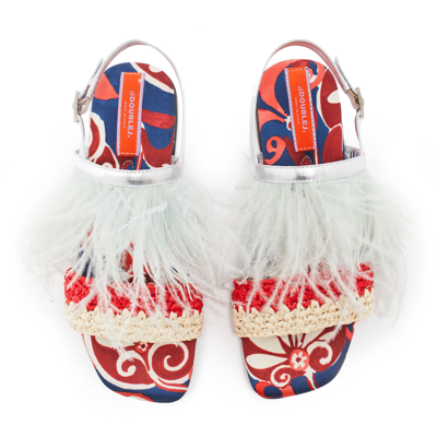 La Doublej Medal Sandal In Moonflower Navy