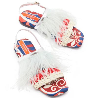 La Doublej Medal Sandal In Moonflower Navy