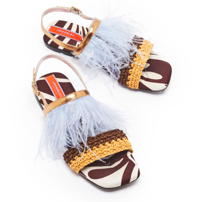 Shop La Doublej Medal Sandal In Watermarble