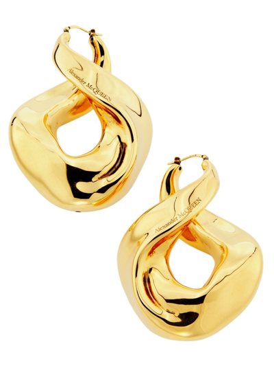 Shop Alexander Mcqueen Women's Goldtone Twisted Drop Earrings