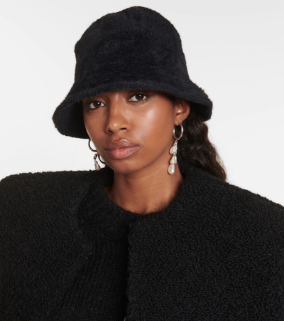 Isabel Marant Embroidered Bucket Hat In Black