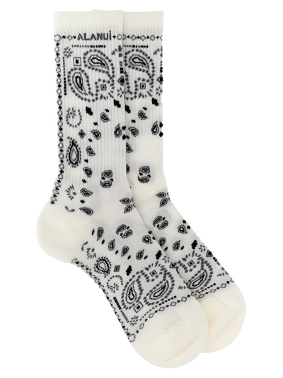 Shop Alanui Bandana Jacquard Ribbed Ankle Socks In Multi