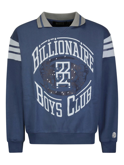 Shop Billionaire Boys Club Logo Printed Drop Shoulder Sweatshirt In Blue