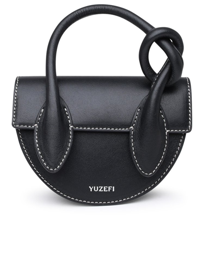 Shop Yuzefi Pretzel Knot Detailed Mini Shoulder Bag In Black
