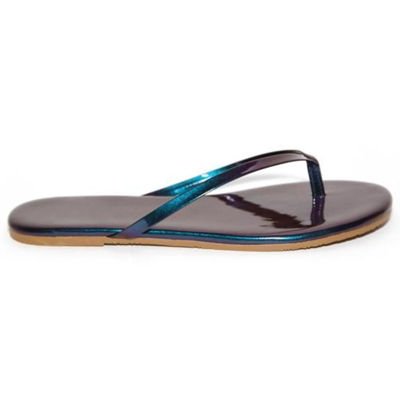 Shop Tkees Lacquers Thong Sandals In Ink In Blue