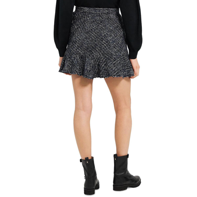 Shop Theory Diag Womens Tweed Frayed Hem Mini Skirt In Multi