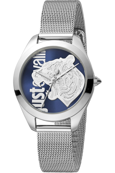 Shop Just Cavalli Women's Pantera 32mm Quartz Watch In Silver