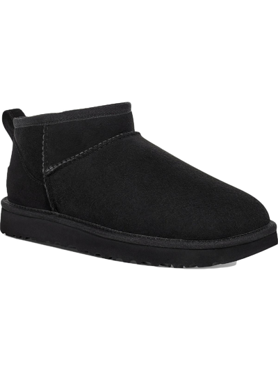 Ugg Round-headed Flat-bottomed Short Boots In Black