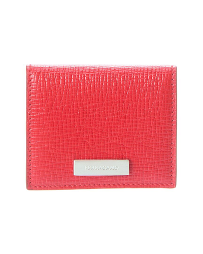 Ferragamo Logo Leather Coin Purse In Red