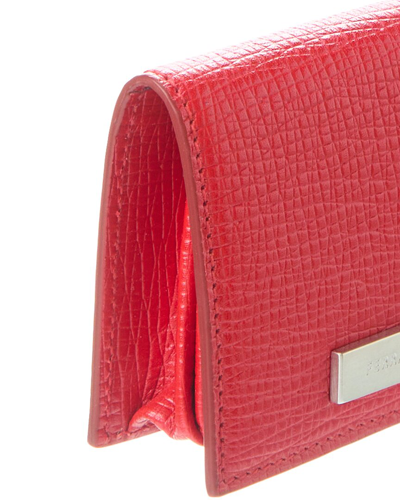 Ferragamo Logo Leather Coin Purse In Red