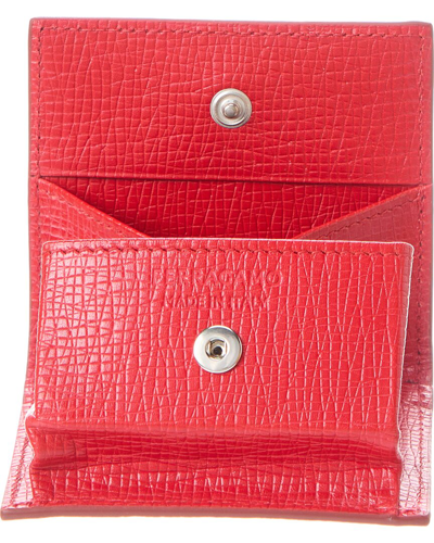 Shop Ferragamo Logo Leather Coin Purse In Red