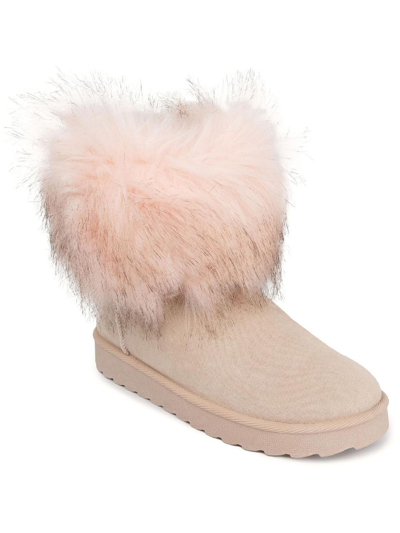 Shop Sugar Radient Womens Faux Suede Cozy Winter & Snow Boots In Beige
