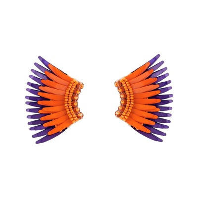 Shop Mignonne Gavigan Women's Mini Madeline Earrings In Orange/purple In Multi