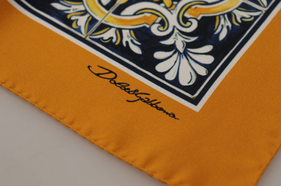 Shop Dolce & Gabbana Majolica Pattern Square Handkerchief Men's Scarf In Multi