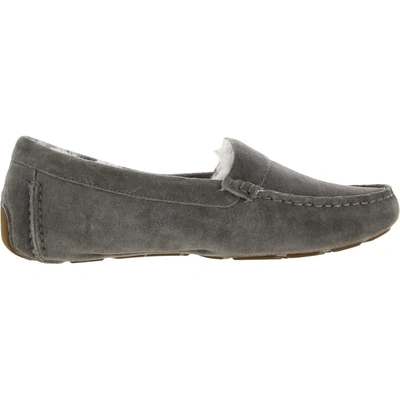 Shop Cole Haan Elise Driver Womens Faux Suede Round Toe Moccasins In Grey