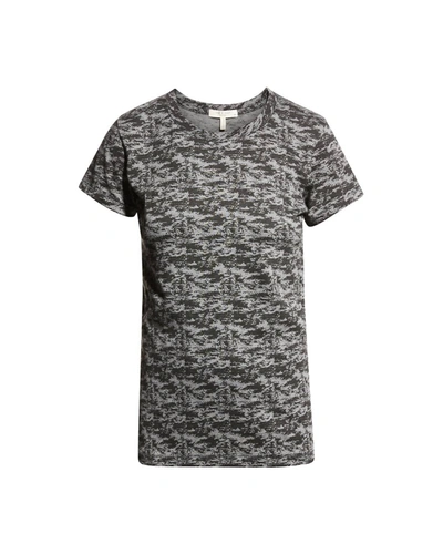 Shop Rag & Bone All Over Camo Cotton Short Sleeve T-shirt In Grey Multi