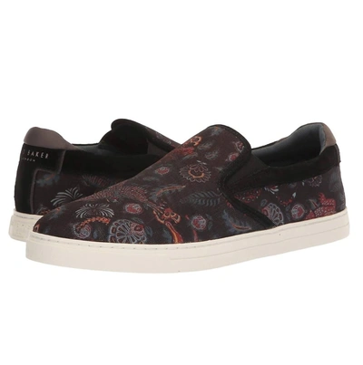 Shop Ted Baker Men's Mhako Slip On Sneaker In Black/grey In Multi