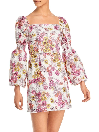 Shop Wayf Womens Floral Print Short Mini Dress In White