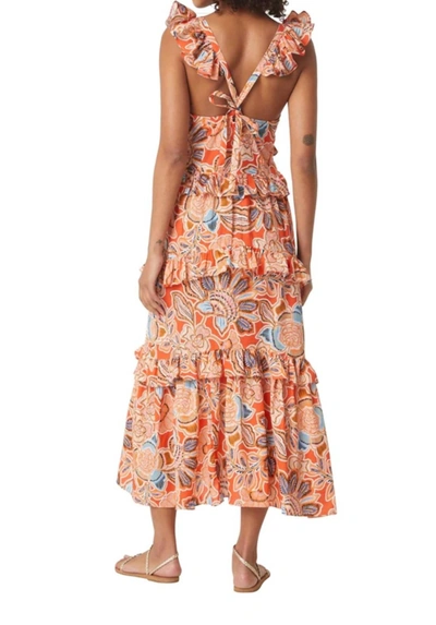 Shop Misa Morrison Dress In Tangerine Flora In Multi