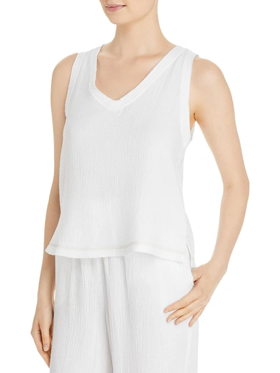 Shop Three Dots Womens Gauze Pullover Tank Top In White