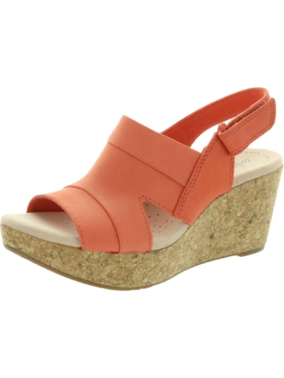 Clarks Annadel Ivory Womens Cork Wedge Sandals In Orange | ModeSens