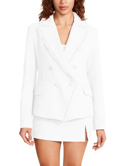 Shop Steve Madden Naomi Womens Lined Woven Double-breasted Blazer In White
