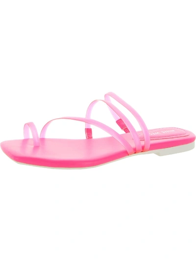 Shop Nine West Darbie 8 Womens Toe Loop Square Toe Flat Sandals In Pink