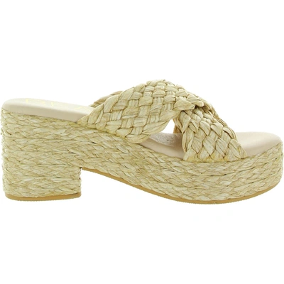 Shop Beach By Matisse Reflection Womens Woven Wedge Platform Sandals In White