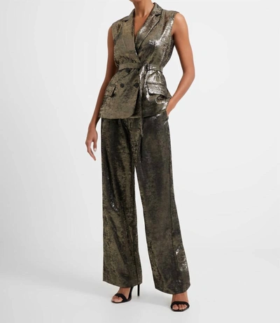 French Connection Alara Molten Sleeveless Gilet In Metallic In Multi