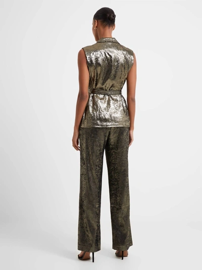 French Connection Alara Molten Sleeveless Gilet In Metallic In Multi