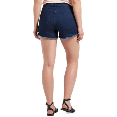 Shop Hue Womens Distressed Pull On Cutoff Shorts In Blue