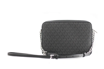 Shop Michael Kors Jet Set Large East West Saffiano Leather Crossbody Bag Handbag [ Women's Signature] In Black