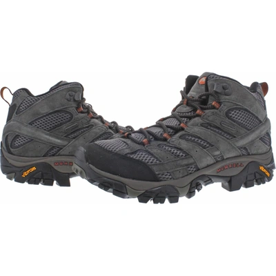 Shop Merrell Moab 2 Mid Mens Suede Waterproof Hiking, Trail Shoes In Black