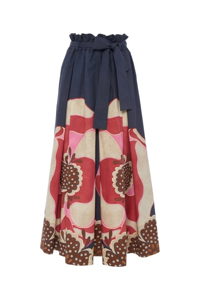 Shop La Doublej Sardegna Skirt In Poppies Fuxia Placee In Multi