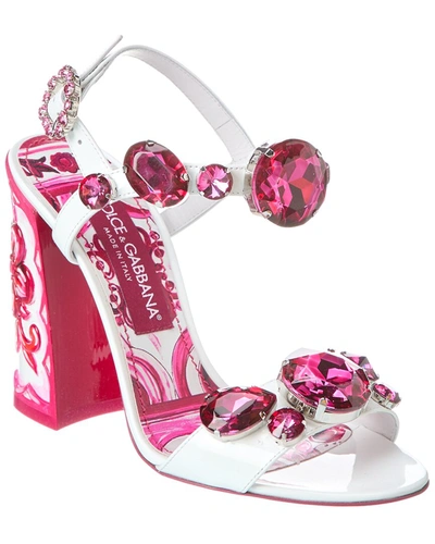 Shop Dolce & Gabbana Keira Patent Sandal In White