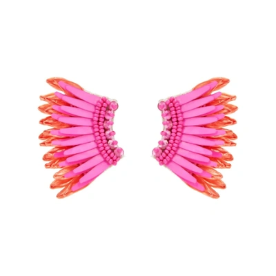 Shop Mignonne Gavigan Women's Mini Madeline Raffia Earrings In Pink/orange In Multi