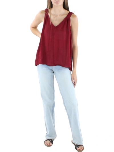 Shop Dkny Womens Satin Elastic Straps Blouse In Red