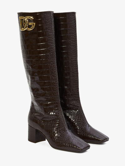 Shop Dolce & Gabbana Jackie 60 Boots In Brown