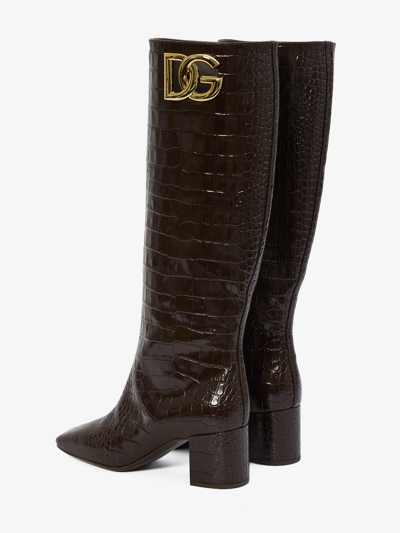 Shop Dolce & Gabbana Jackie 60 Boots In Brown